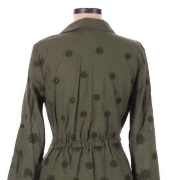 Maison Jules Embroidered Green Floral Eyelet Dress M - Picture 3 of 6